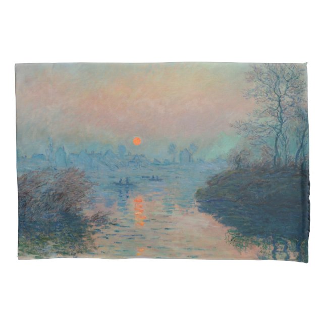 Funda De Cojín Claude Monet - Atardecer en el Sena en Lavacourt (Anverso)