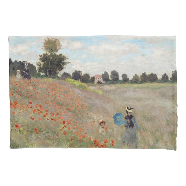 Funda De Cojín Claude Monet - Campo de amapola (Anverso)