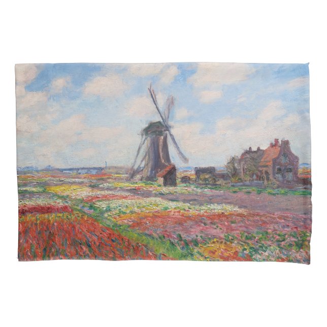 Funda De Cojín Claude Monet - Campo de tulipanes en Holanda (Anverso)