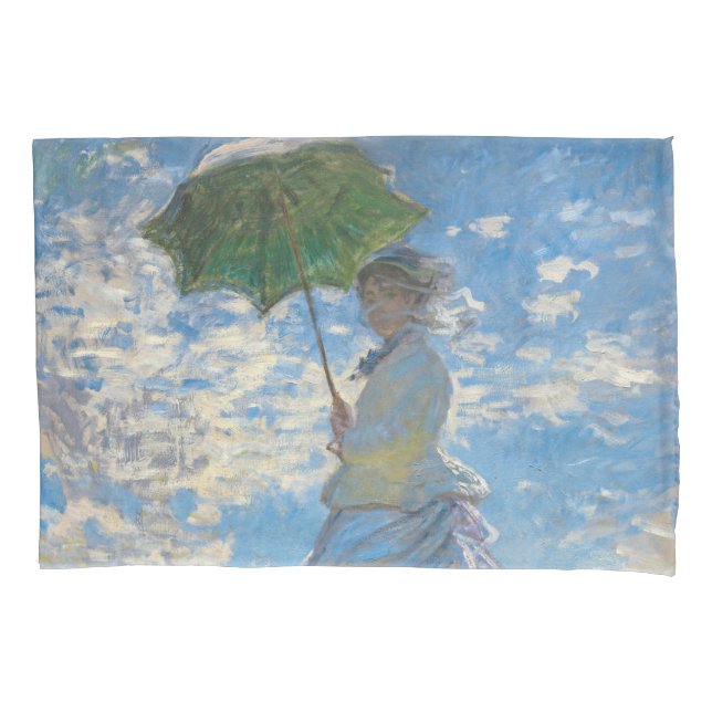 Funda De Cojín Claude Monet - El paseo, mujer con sombrilla (Anverso)