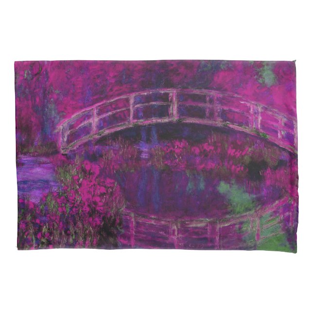 Funda De Cojín Claude Monet El Puente Japonés púrpura (Anverso)
