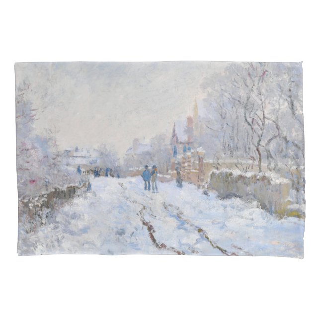 Funda De Cojín Claude Monet - Escena de nieve en Argentina (Anverso)