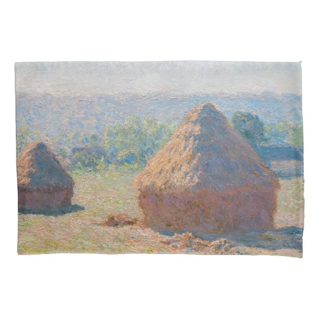 Funda De Cojín Claude Monet - Haystacks, fin de verano (Anverso)