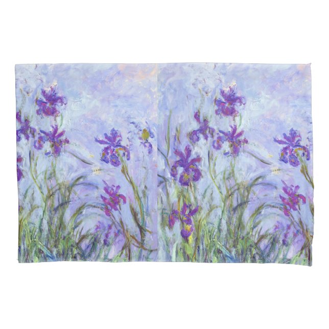 Funda De Cojín Claude Monet - Lilac Irises / Iris Mauves (Anverso)