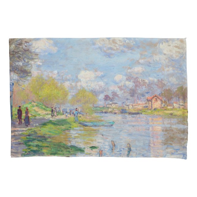 Funda De Cojín Claude Monet - Primavera por el Sena (Anverso)