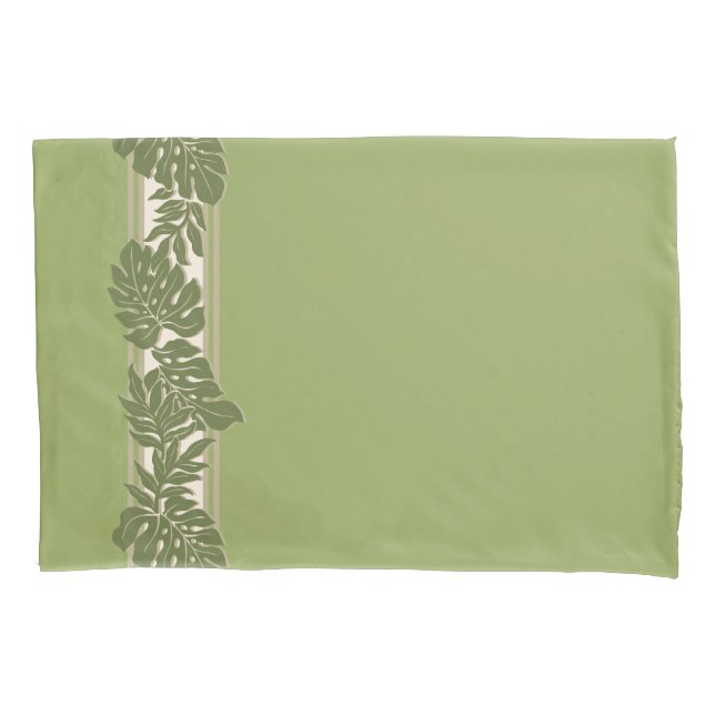Funda De Cojín Cliff Hanger Hawaiano Monstera Leaf Green (Anverso)