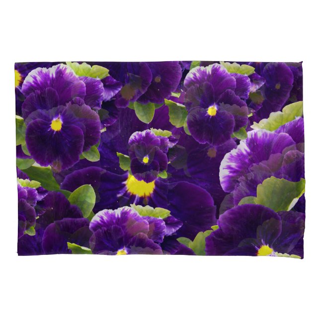 Funda De Cojín Clusters de Pansy Púrpura Profundo: Belleza Majest (Anverso)