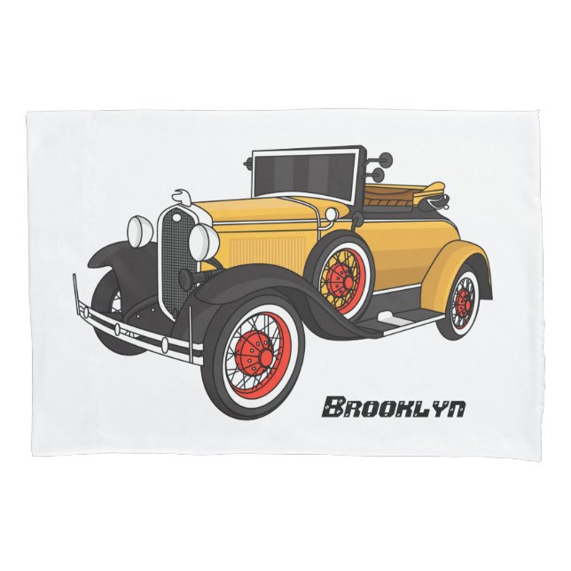 Funda De Cojín Coche amarillo clásico 1931 (Anverso)