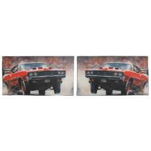 Funda De Cojín Coche de músculo rojo vintage