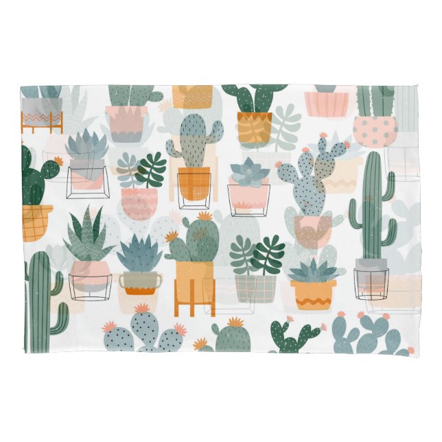Funda De Cojín Colección Cactus en diseño de ollas (Anverso)
