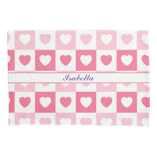 Funda De Cojín Colección de amor del corazón moderno rosa (Anverso)