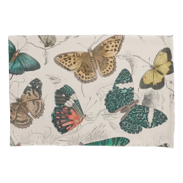 Funda De Cojín Colección de mariposa Mariposas antiguas (Anverso)