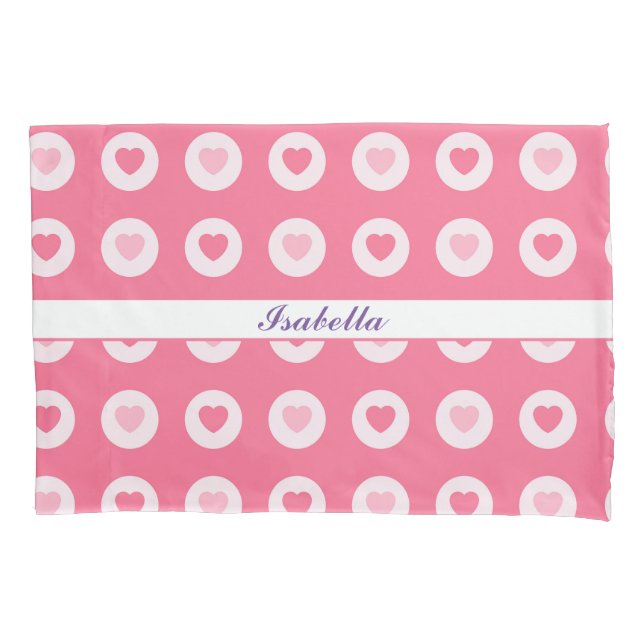 Funda De Cojín Colección moderna de amor al corazón rosado (Anverso)