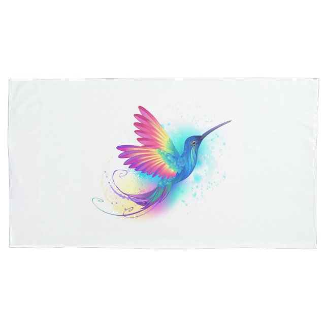 Funda De Cojín Colibrí arcoiris exótica (Anverso)