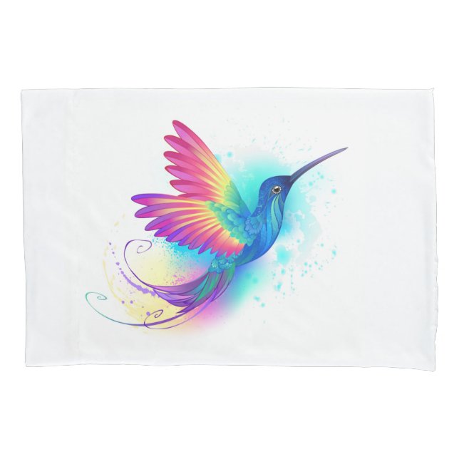 Funda De Cojín Colibrí arcoiris exótica (Anverso)
