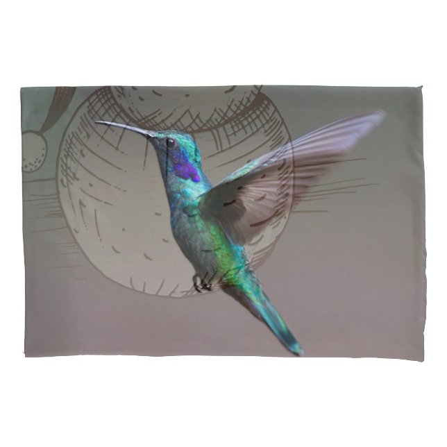 Funda De Cojín Colibrí en vuelo (Anverso)