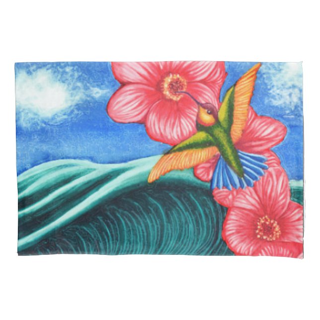 Funda De Cojín Colibrí Océano (Anverso)