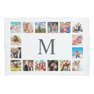 Funda De Cojín Collage de fotos familiar personalizado blanco per