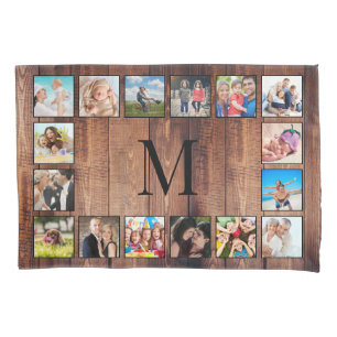Funda De Cojín Collage de fotos familiar personalizado recuperó m