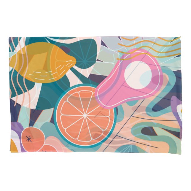 Funda De Cojín Collage exótico y moderno de la jungla. (Anverso)