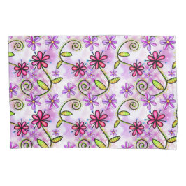 Funda De Cojín Collage holográfico de arcoiris floral