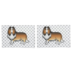 Funda De Cojín Collie Áspero de Sable Perro de Dibujos Animados L