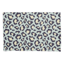 Funda De Cojín Color verde y crema de menta y estampado de leopar