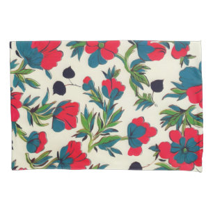 Funda De Cojín Colorante Botánico Verde Floral Rojo Bloom