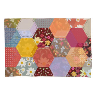 Funda De Cojín Coloridas flores de hexágono diseño de acantilado