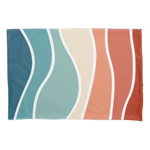 Funda De Cojín Coloridas olas de estilo retro