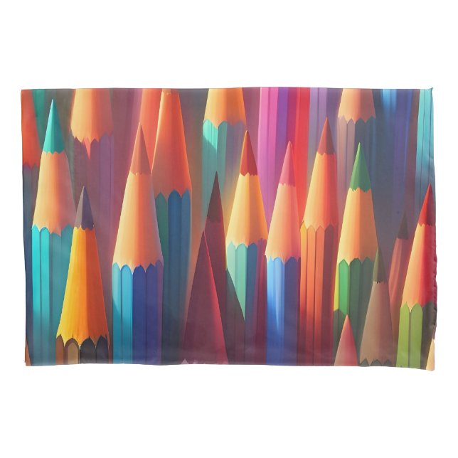 Funda De Cojín Colorido arcoiris Paleta de lápiz acuarela (Anverso)