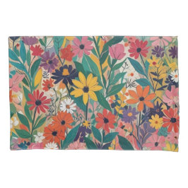 Funda De Cojín Colorido arte de la pared florística botánica