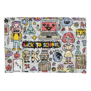Funda De Cojín Colorido conjunto de cosechas de Doodle School