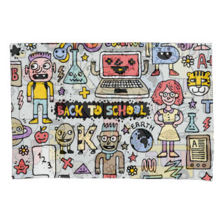 Funda De Cojín Colorido conjunto de cosechas de Doodle School