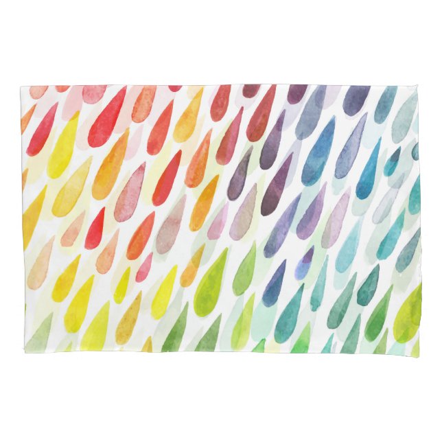 Funda De Cojín Colorido conjunto de salpicaduras de acuarela (Anverso)