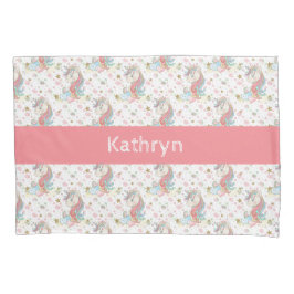 Funda De Cojín Colorido unicornio amarillo rosa Verde azulado