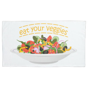 Funda De Cojín Coma tus verduras Cita cuenco de ensaladas frescas