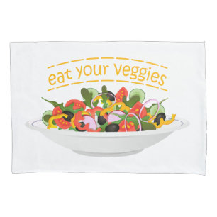Funda De Cojín Coma tus verduras Cita cuenco de ensaladas frescas