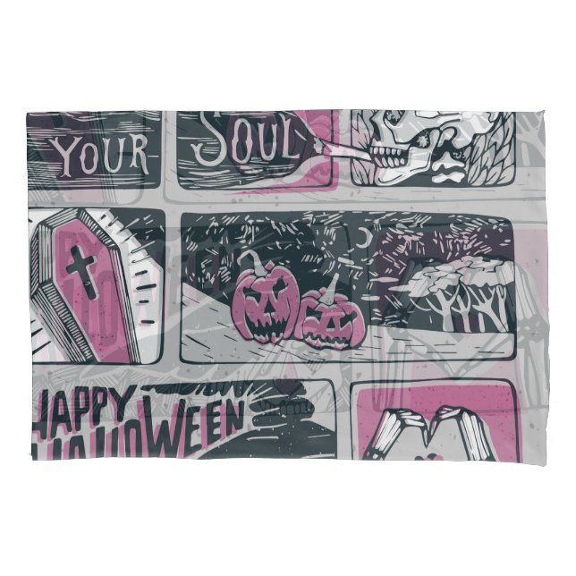 Funda De Cojín Comic Halloween: Ilustracion divertido (Anverso)