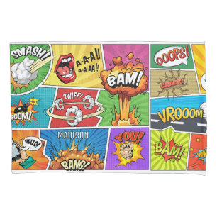 Funda De Cojín Comics de nombres personalizados