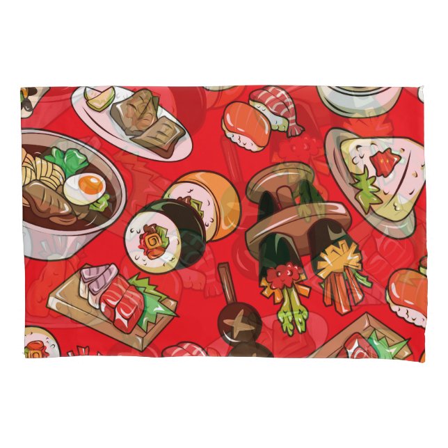 Funda De Cojín Comida japonesa: Patrón cultural sin foco (Anverso)