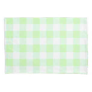 Funda De Cojín comprobación de gingham verde claro
