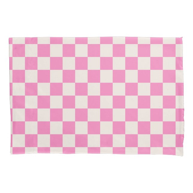 Funda De Cojín Comprobación rosa, Patrón de tablero de cheques, r (Anverso)