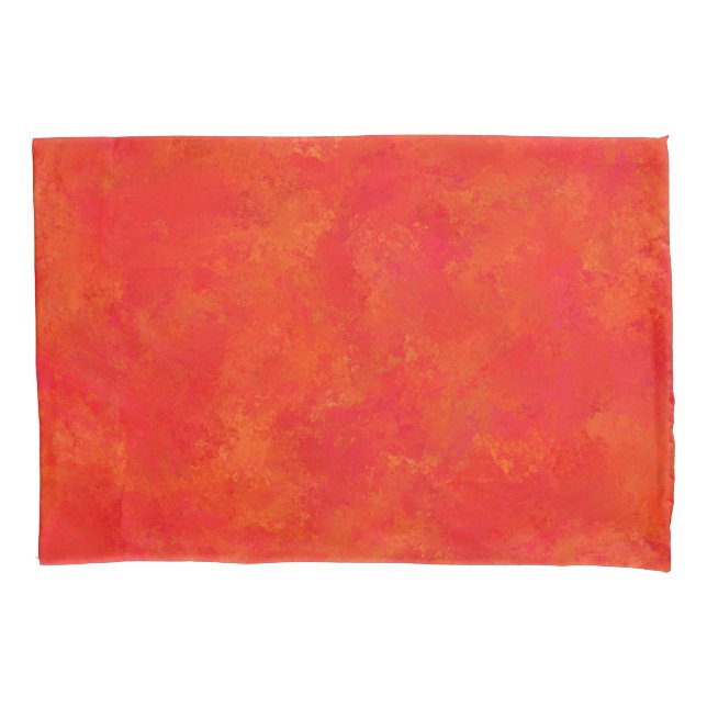 Funda de cojín con patrón abstracto naranja rojo (Anverso-izquierdo)