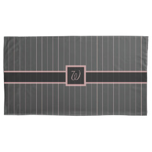 Funda de cojín con rayas rosadas negras