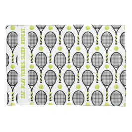Funda De Cojín Con texto 🎾 tenis negro y verde 🎾 blanco