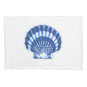 Funda De Cojín Concha de peregrino Shell - azul marino en un