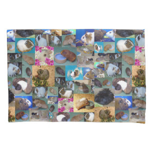 Funda De Cojín Conejillo de Indias Fotografía Collage,