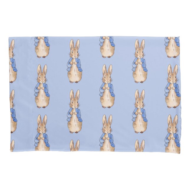 Funda De Cojín Conejo clásico con chaqueta azul (Anverso)