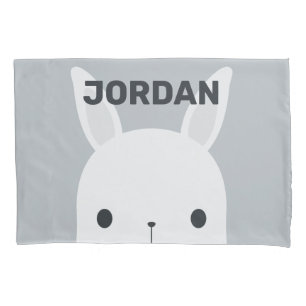 Funda De Cojín Conejo de conejo pequeño y lindo con nombre person